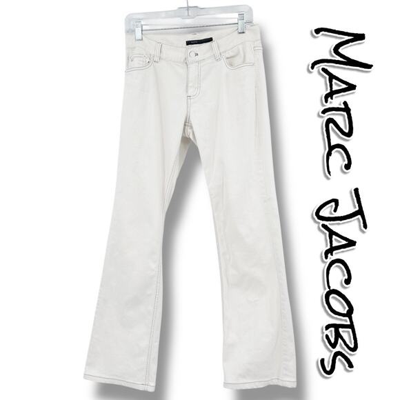 Marc Jacobs Denim - Marc Jacobs White Denim Straight Leg Jeans Vintage Y2K Luxury Womens Size 4